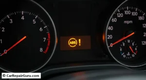 ABS warning light on a car dashboard