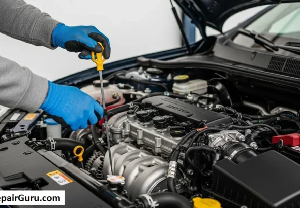 checking engine oil