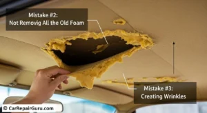Avoiding common sagging car headliner repair mistakes like wrinkles and using non-high-temperature adhesive